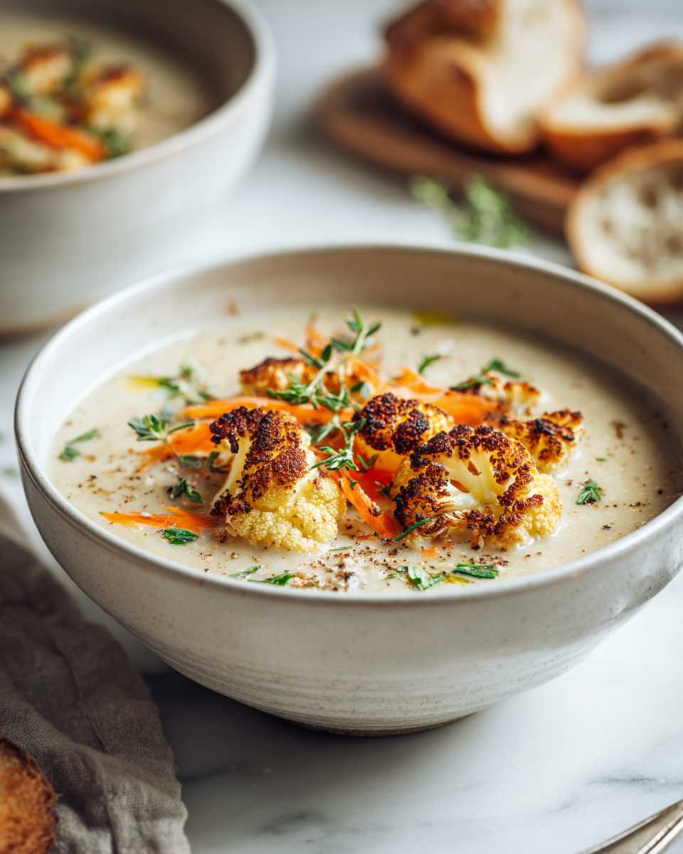 Creamy Roasted Cauliflower Soup