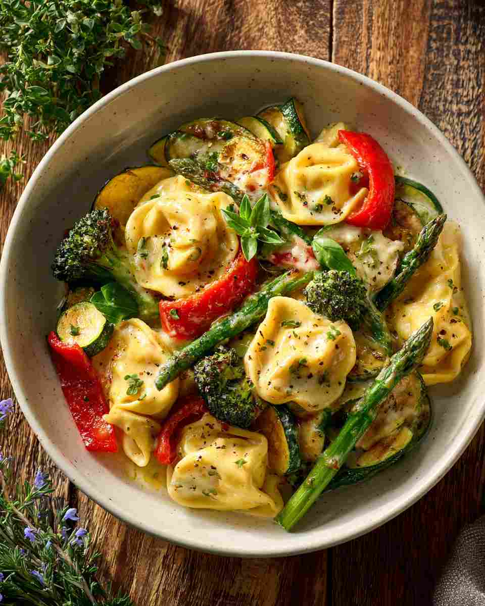 Creamy Tortellini with Roasted Vegetables