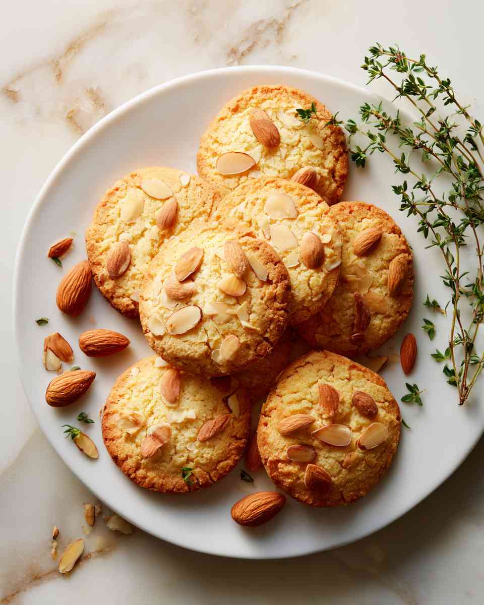 Crispy Almond Shortbread Cookies