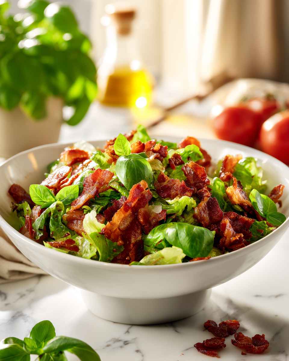 Crispy Bacon and Basil BLT Salad