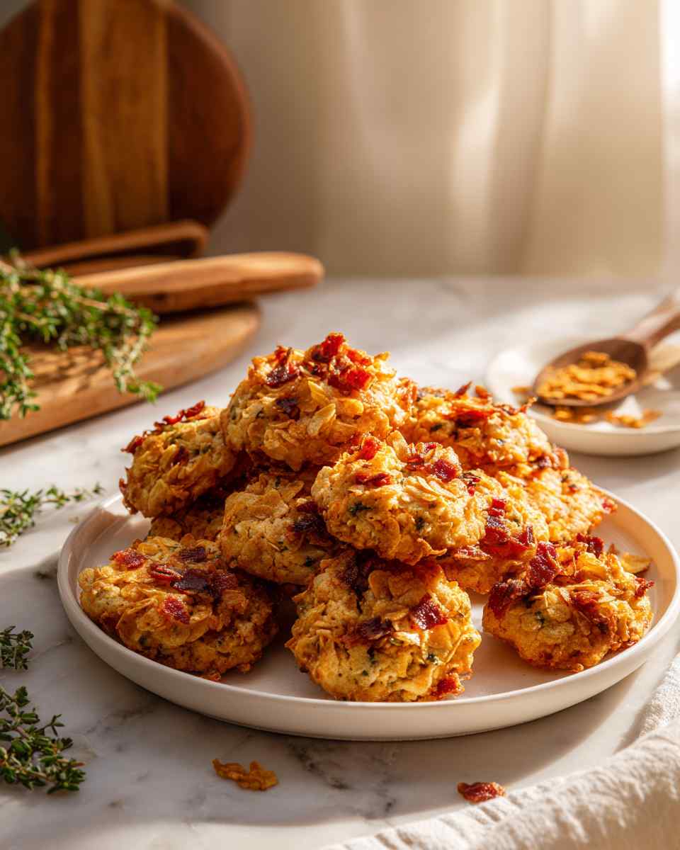 Crispy Bacon Cornflake Breakfast Cookies