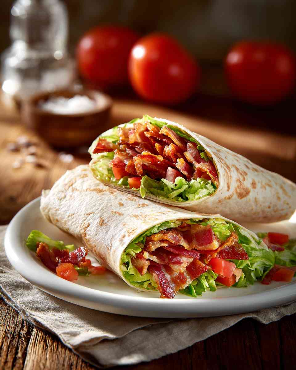 Crispy Bacon & Veggie BLT Wraps