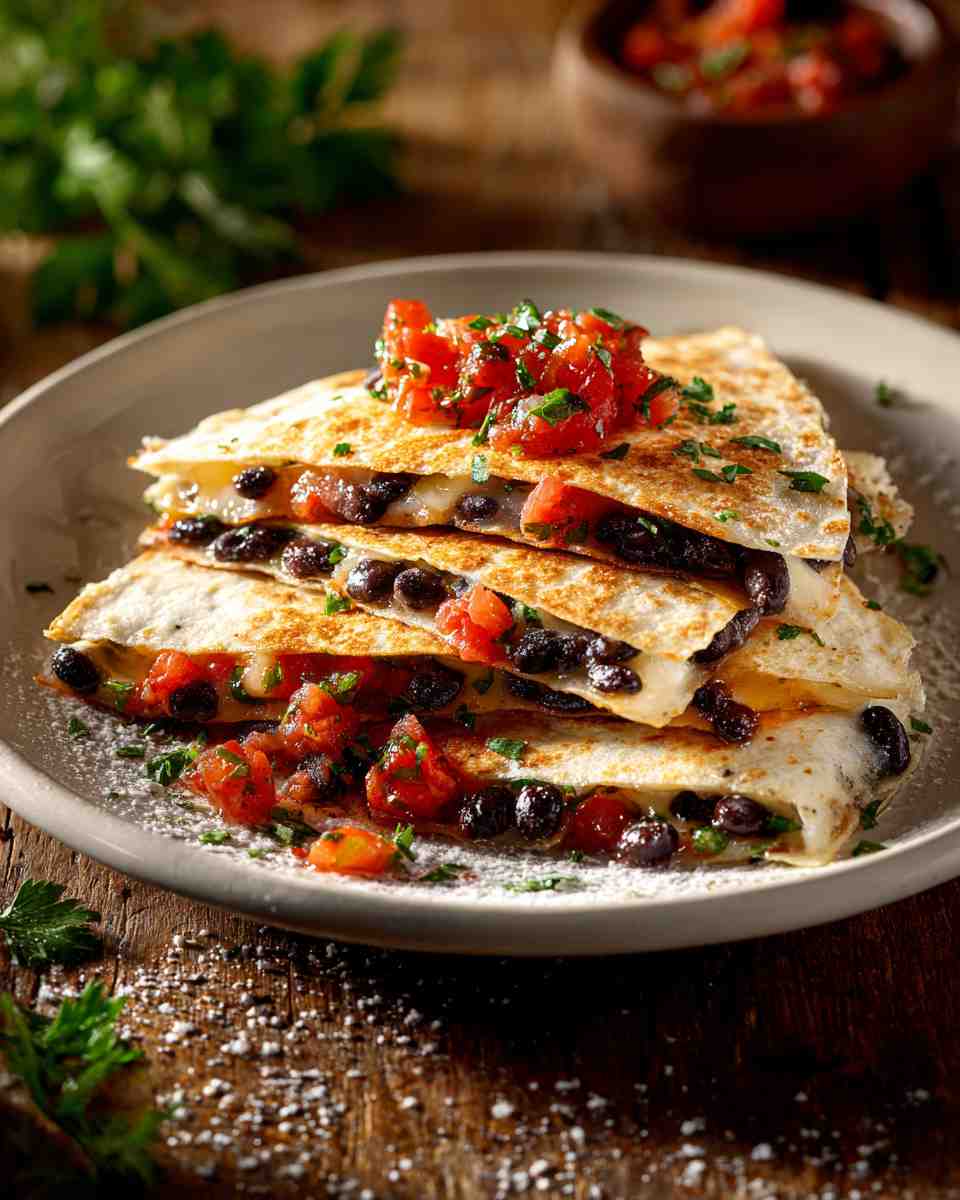Crispy Baked Black Bean Quesadillas