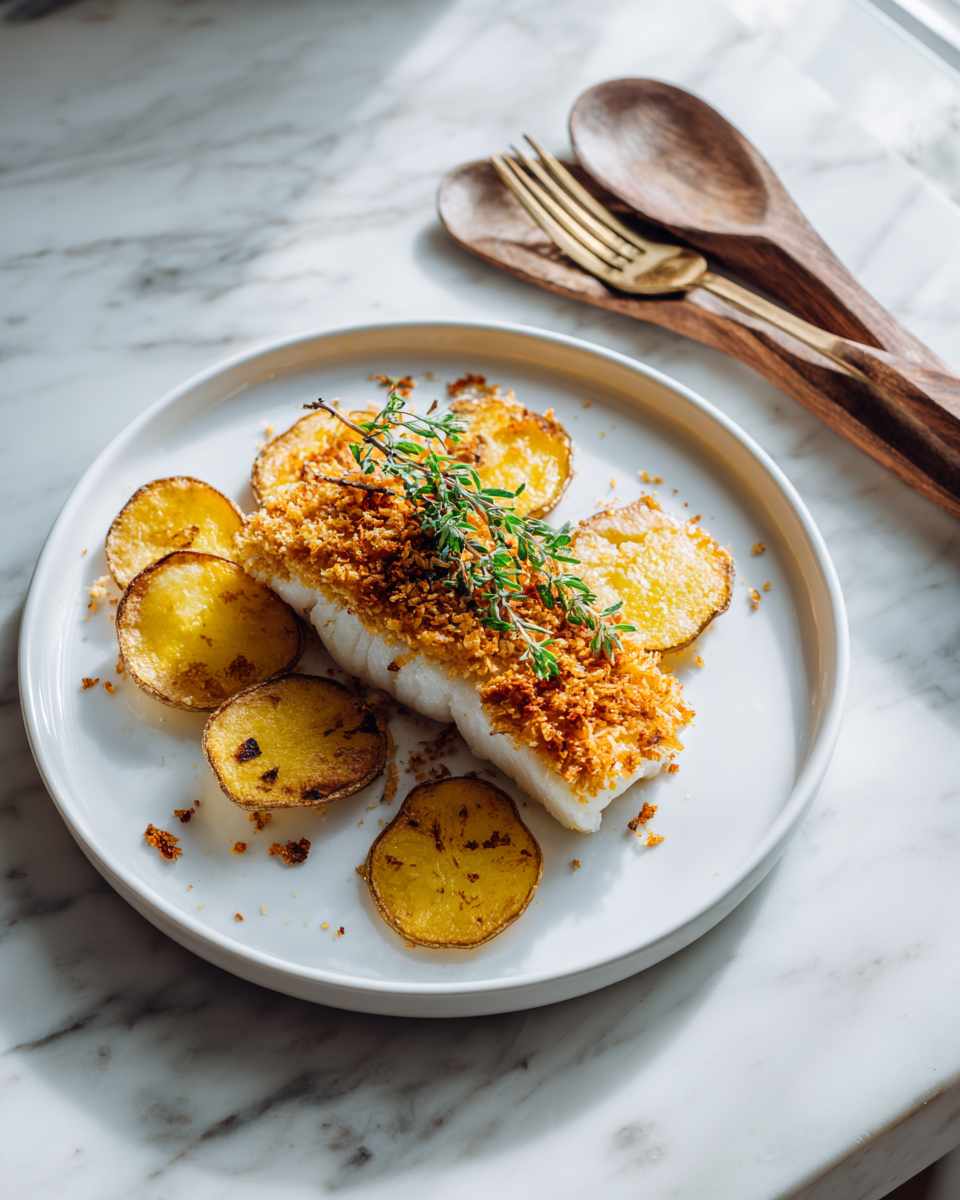 Crispy Baked Fish with Homemade Potato Chips