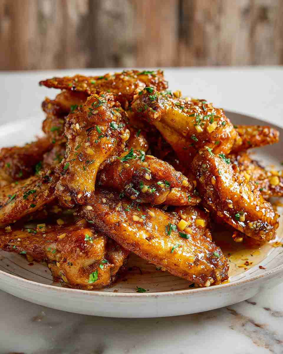 Crispy Baked Honey Garlic Chicken Wings