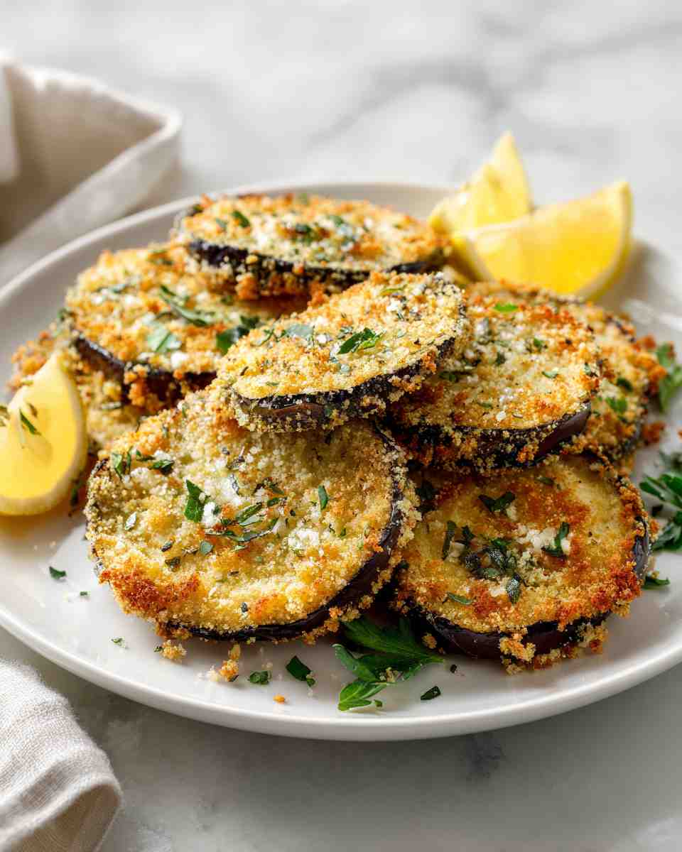 Crispy Baked Parmesan Eggplant Slices