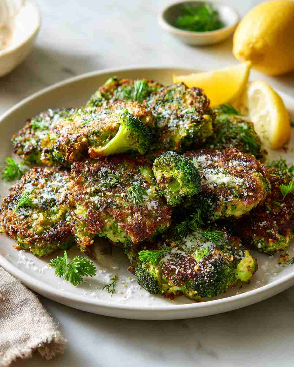 Crispy Broccoli Fritters with Parmesan