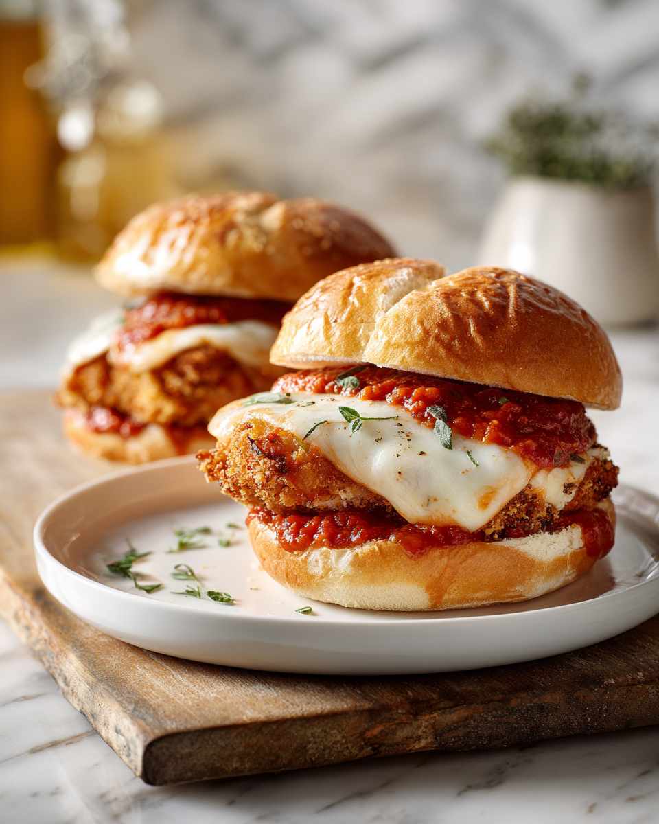 Crispy Chicken Parmesan Burgers
