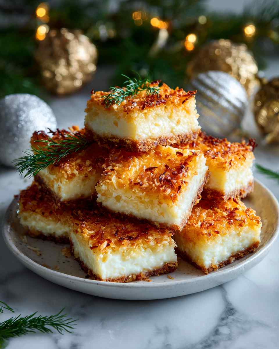 Crispy Coconut Custard Bars