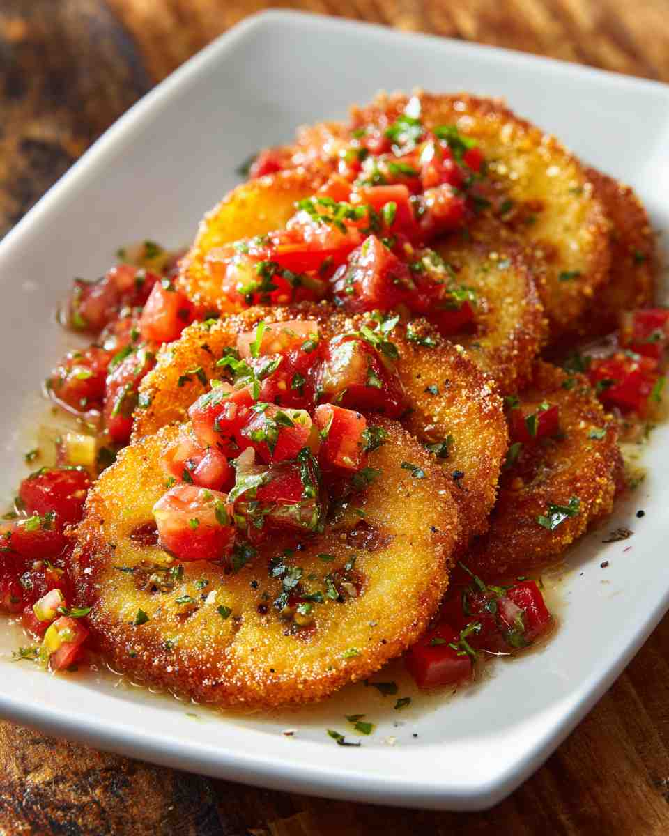 Crispy Fried Green Tomatoes with Zesty Salsa
