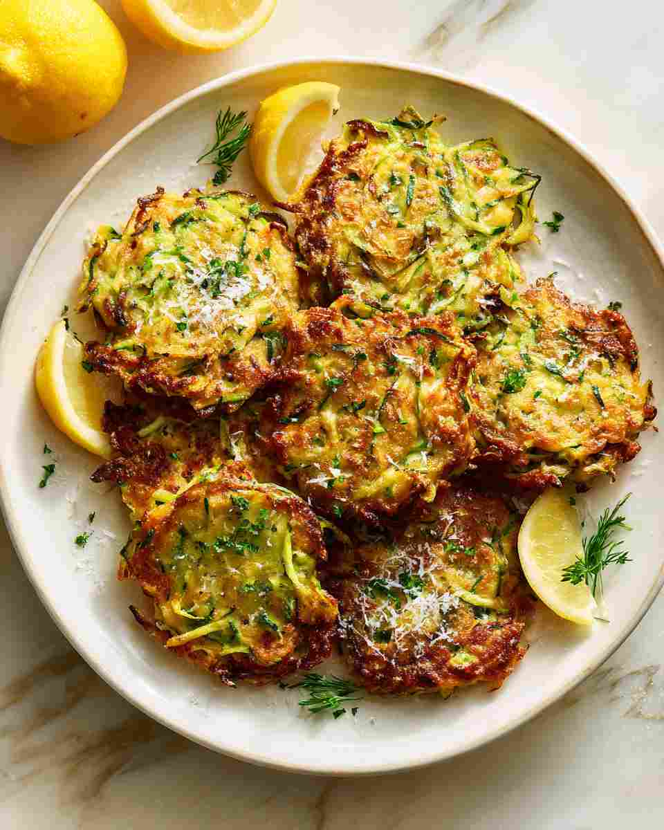 Crispy Parmesan Zucchini Fritters