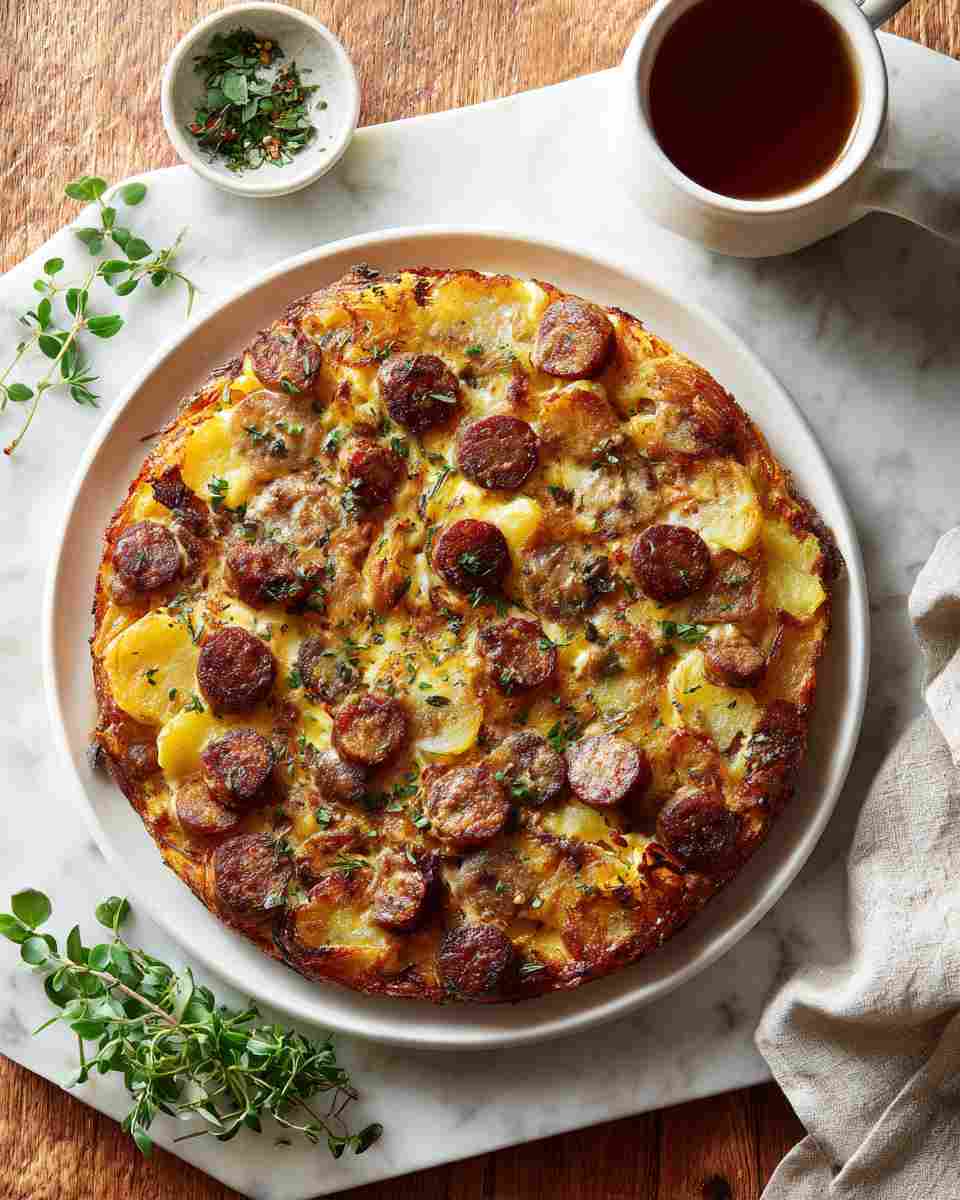 Crispy Sausage and Hash Brown Breakfast Skillet