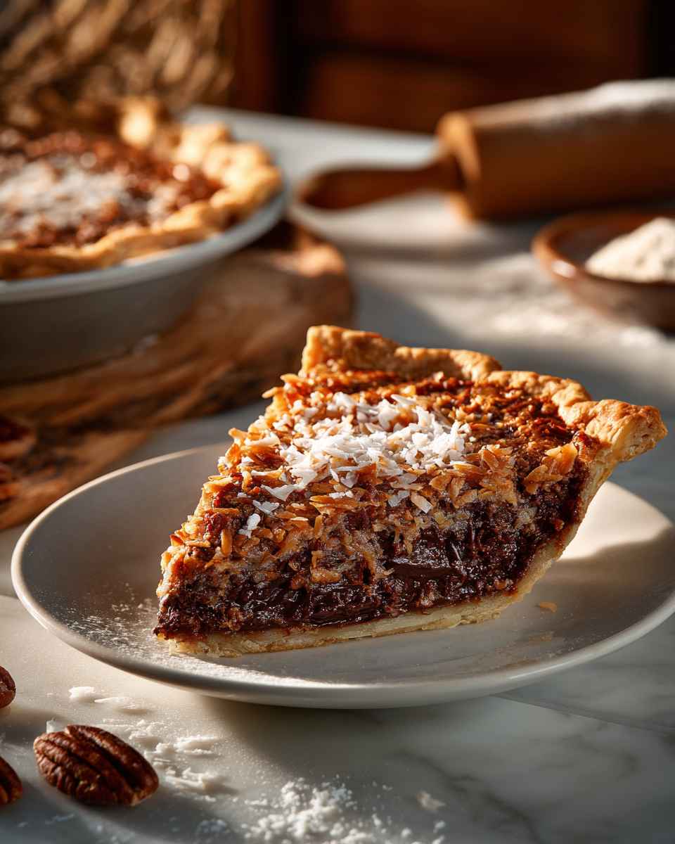 Decadent Baked German Chocolate Pie