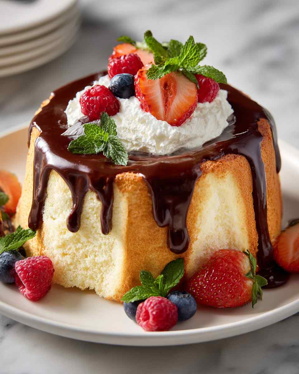 Decadent Boston Cream Angel Food Cake