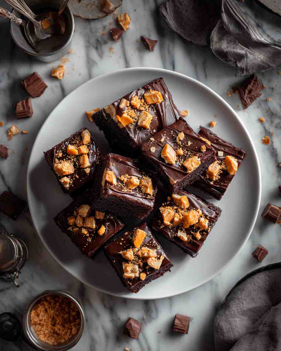 Decadent Butterfinger Chocolate Cake Bars