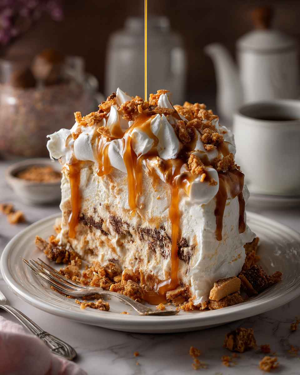 Decadent Butterscotch Chocolate Cake with Crushed Butterfinger