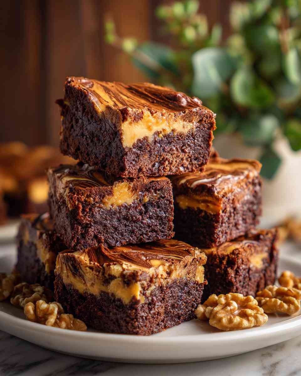 Decadent Caramel Swirl Brownies
