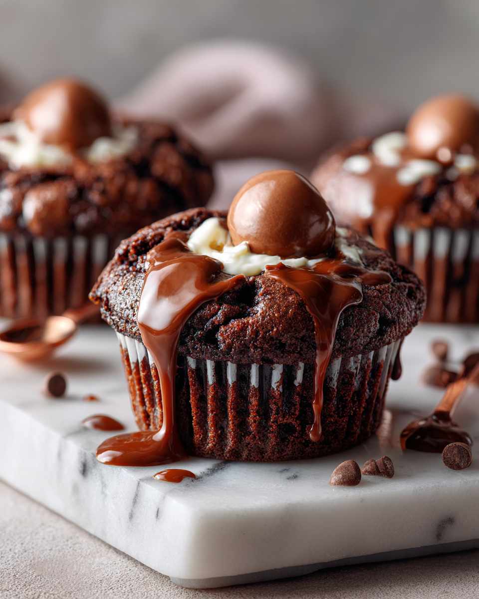 Decadent Chocolate Brownie Cupcakes with Molten Kisses
