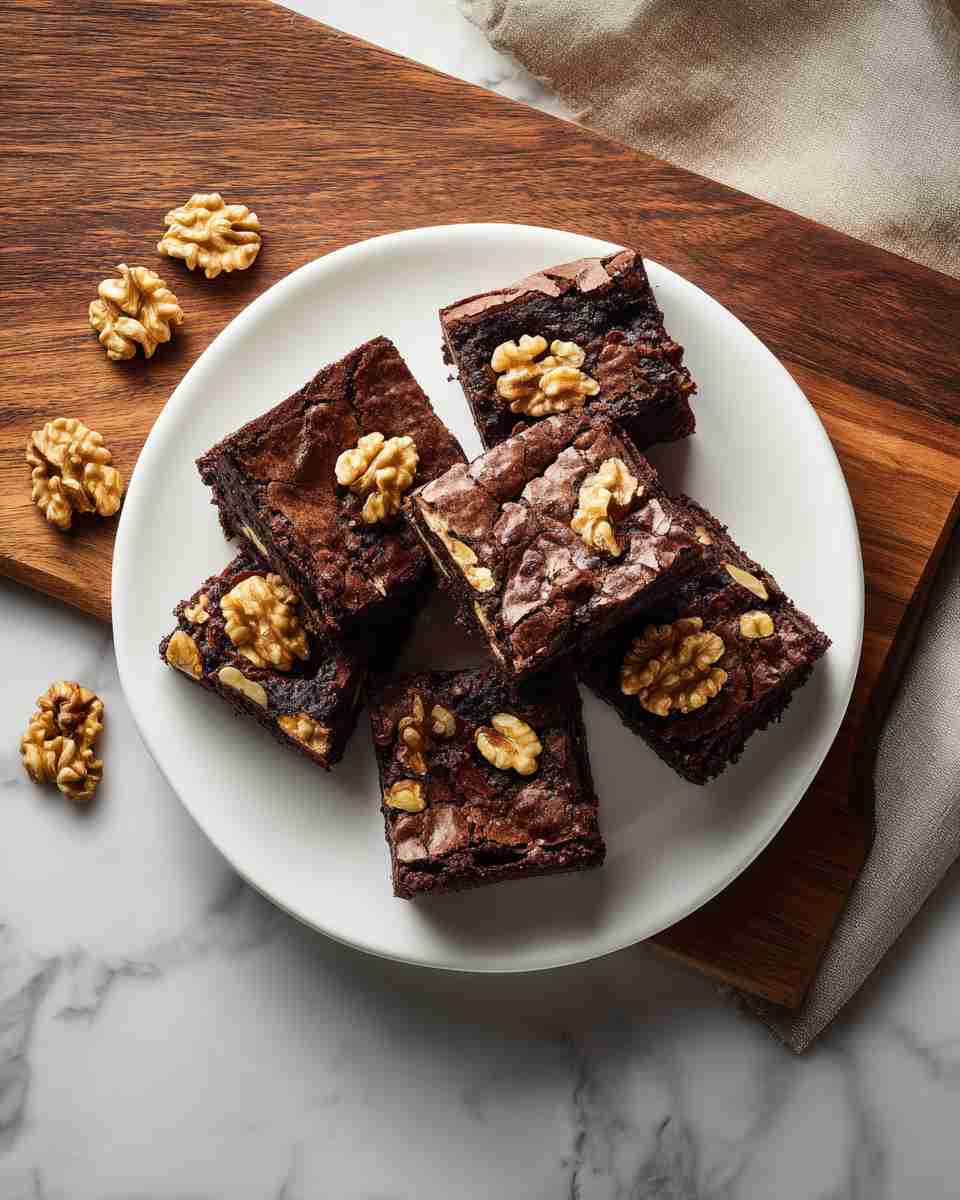 Decadent Fudgy Black Walnut Brownies