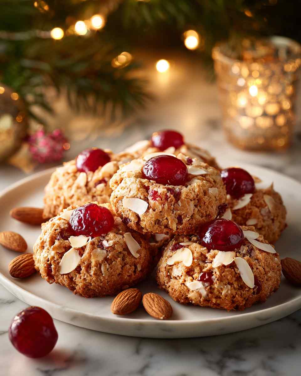 Festive Cherry Almond Coconut Cookies