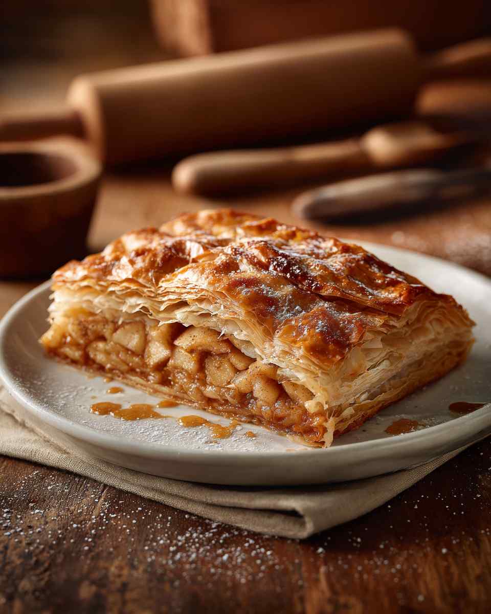 Flaky Caramel Apple Strudel