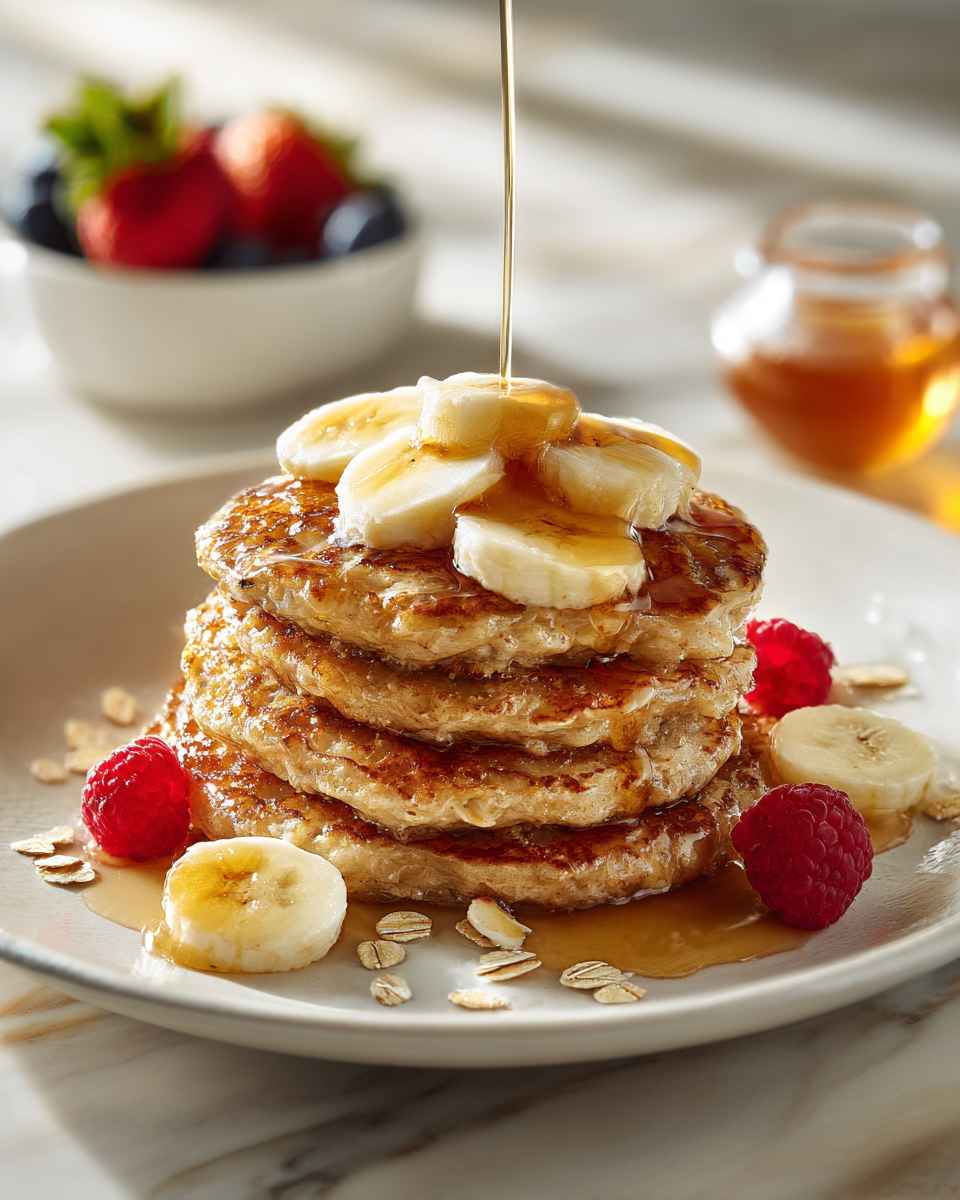 Fluffy Banana Oat Pancakes