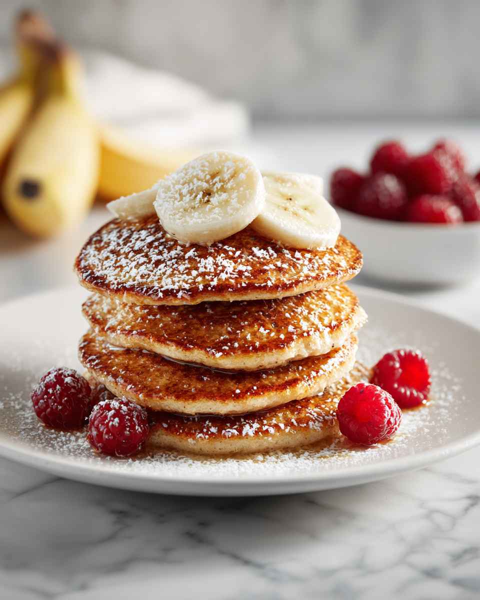 Fluffy Banana Oatmeal Pancakes