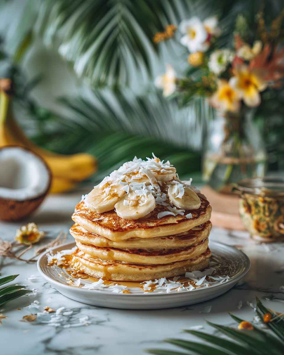 Fluffy Banana Pancakes with Coconut Twist