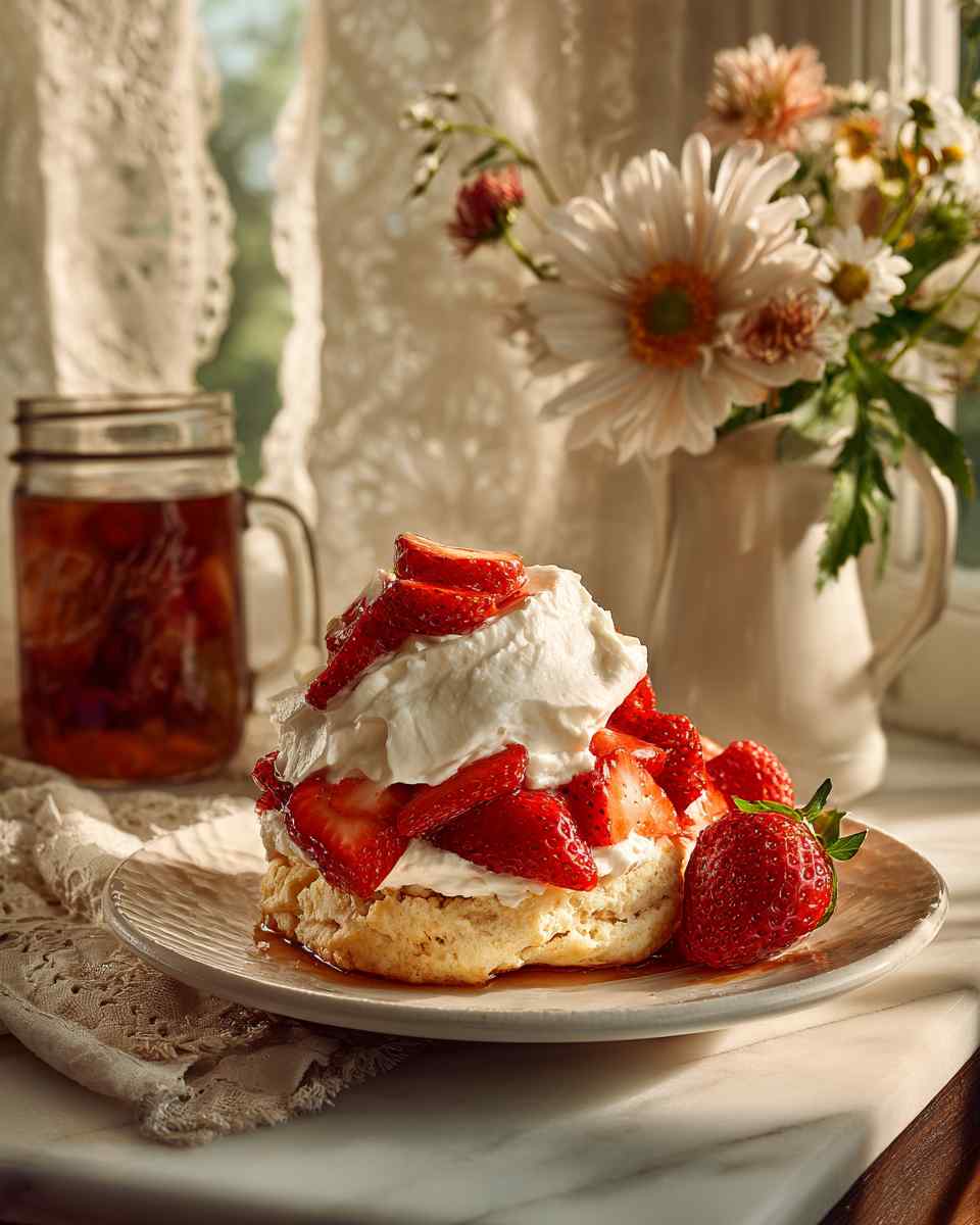 Fluffy Biscuit Strawberry Shortcake