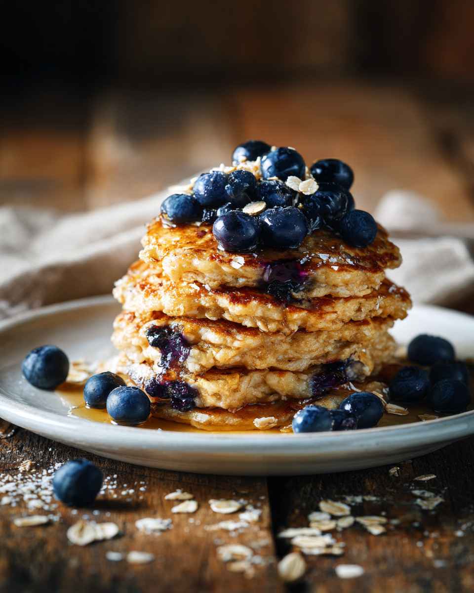 Fluffy Blueberry Oat Griddle Cakes