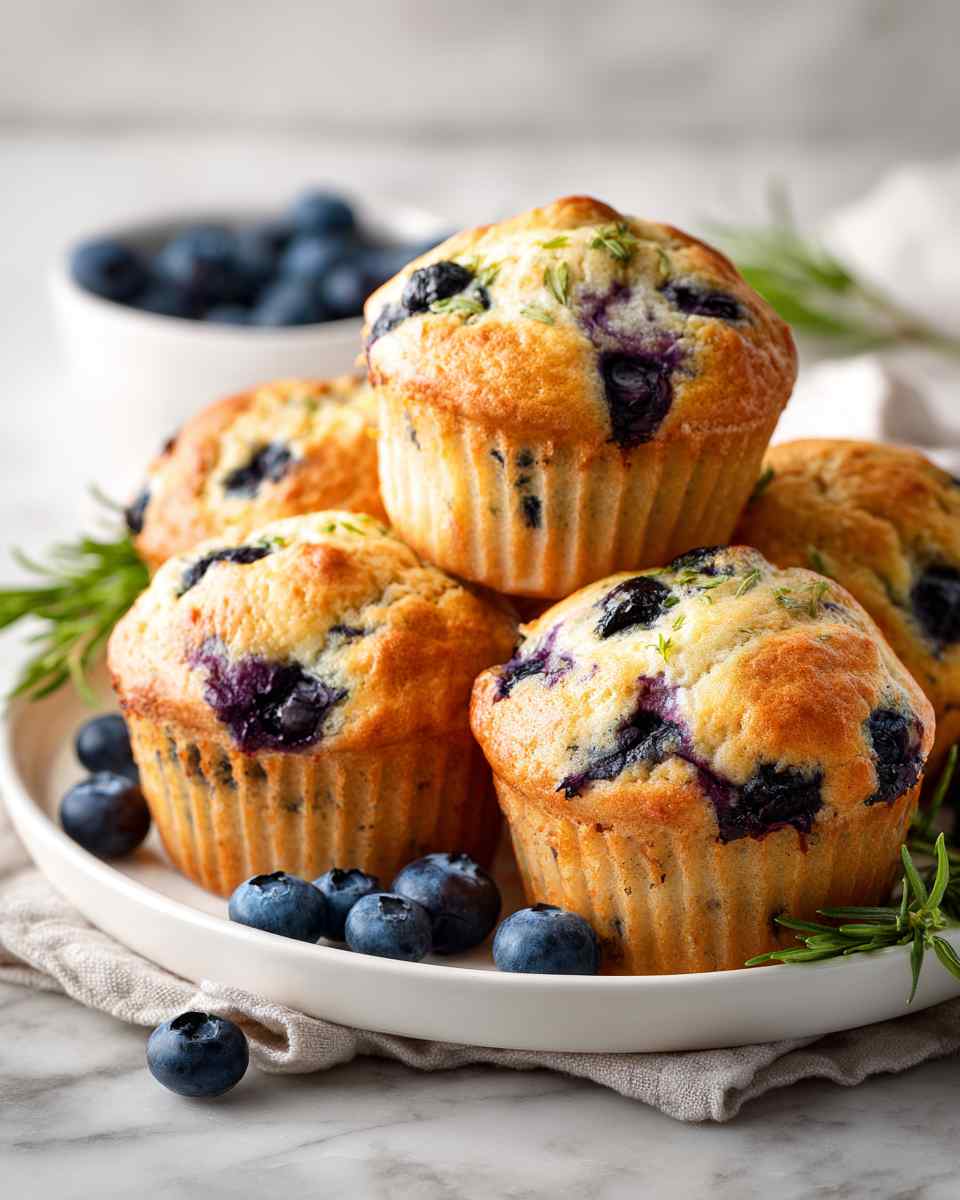 Fluffy Blueberry Yogurt Muffins