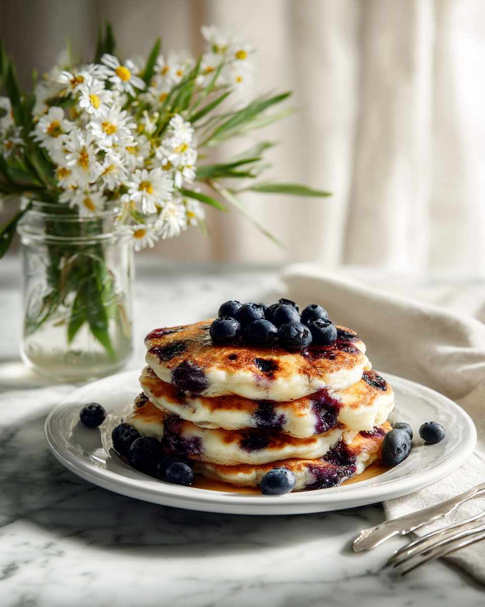 Fluffy Buttermilk Blueberry Pancakes