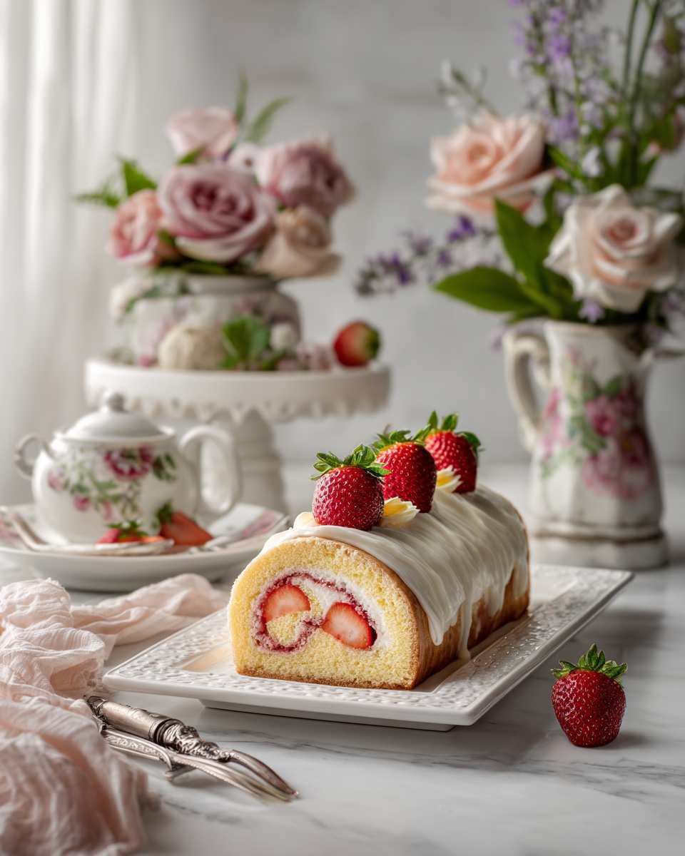 Fluffy Chiffon Berry Pinwheel Cake