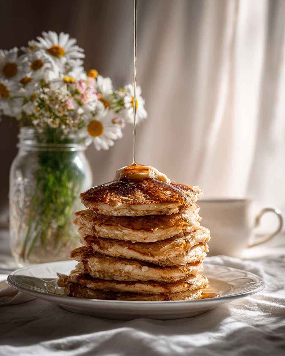 Fluffy Oatmeal Brown Sugar Pancakes