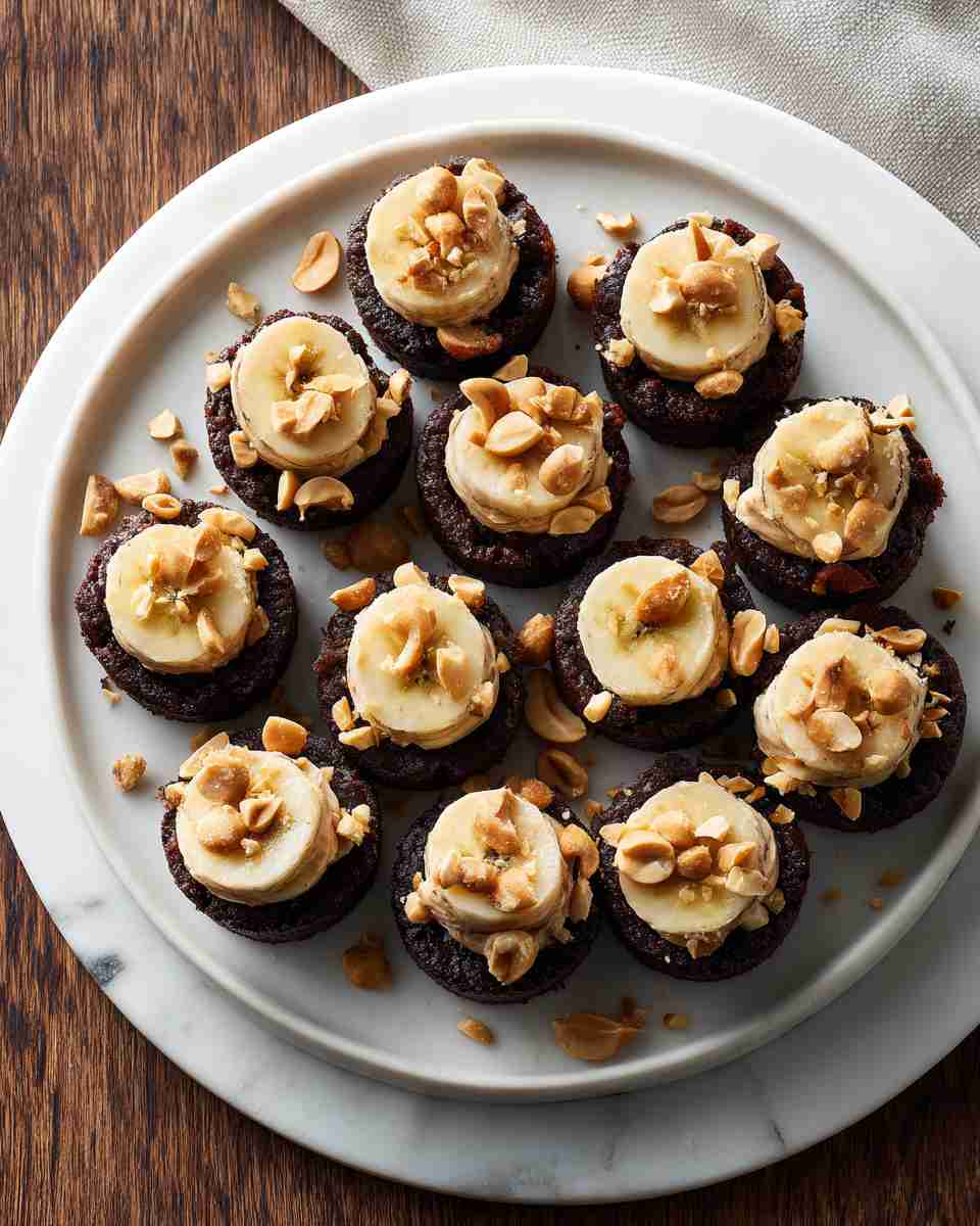 Fudgy Banana Cream Brownie Bites