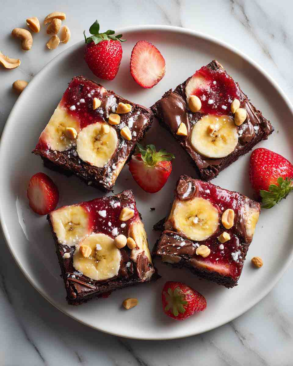 Fudgy Banana Split Brownies