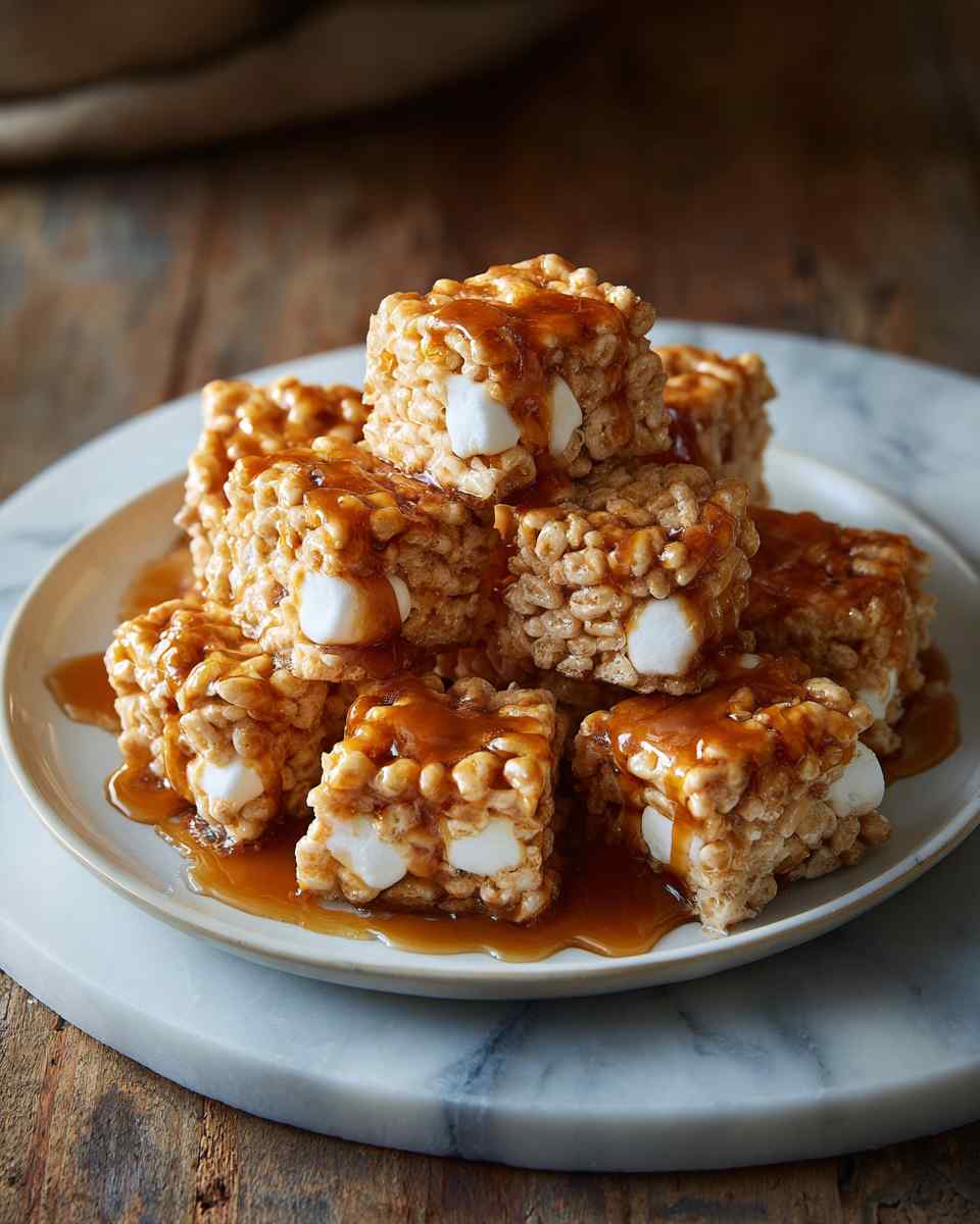 Gooey Caramel Marshmallow Treats