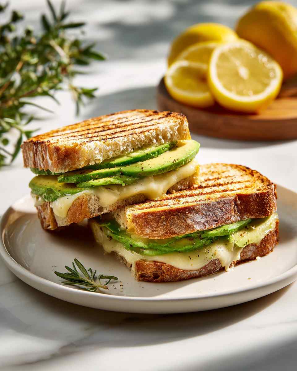 Grilled Avocado and Havarti Cheese Sandwiches