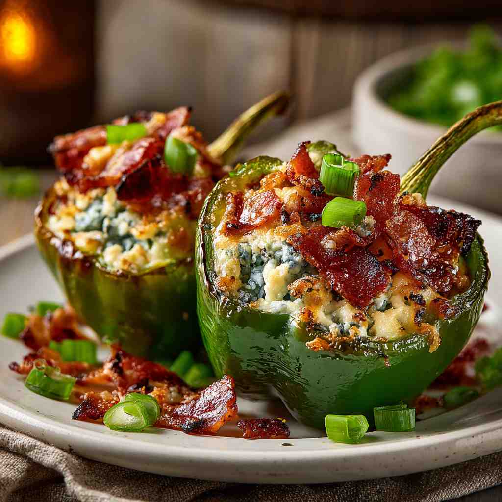 Grilled Bacon and Blue Cheese Stuffed Peppers