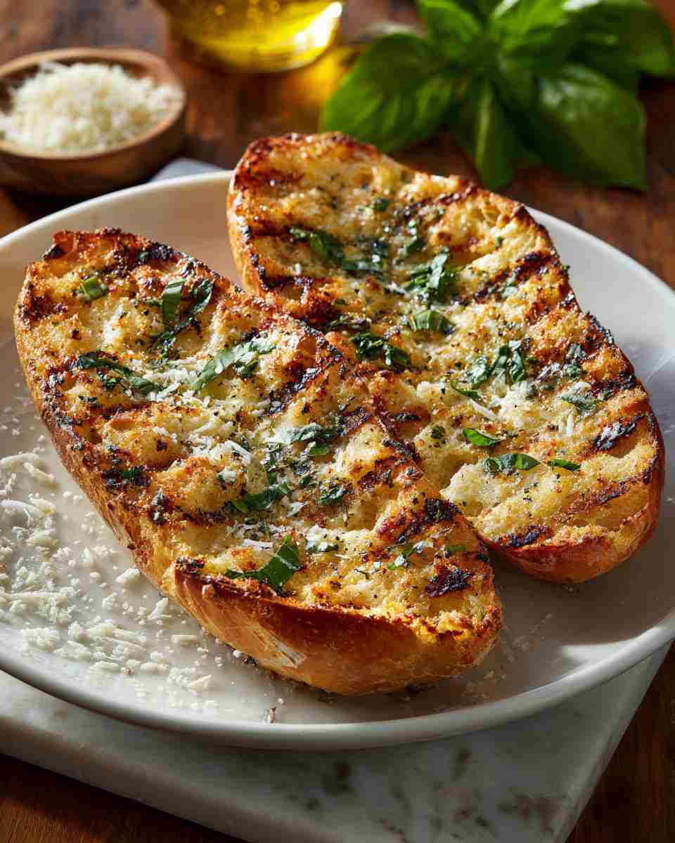 Grilled Basil Garlic Parmesan Bread