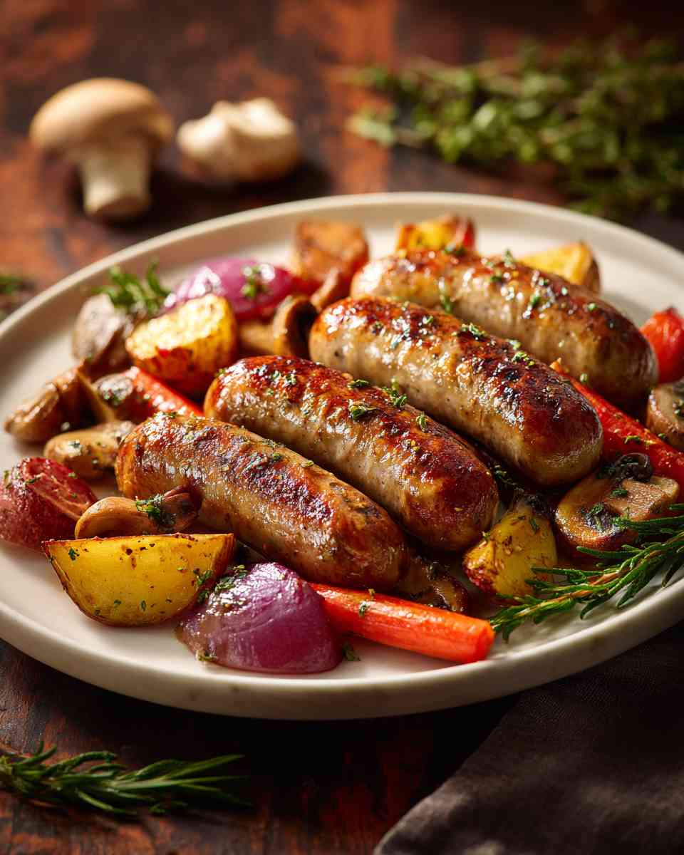 Grilled Bratwurst and Vegetable Medley