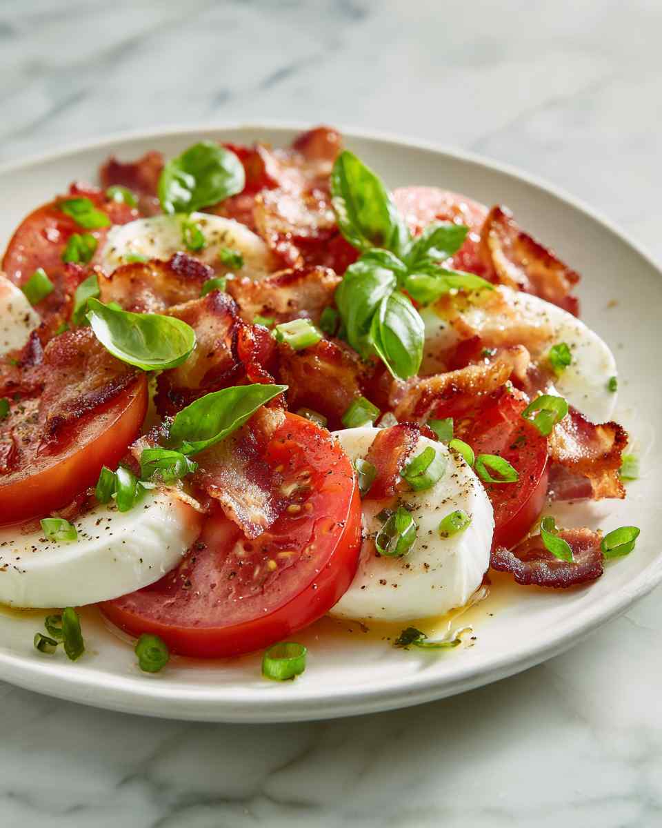 Grilled Caprese Salad with Crispy Bacon