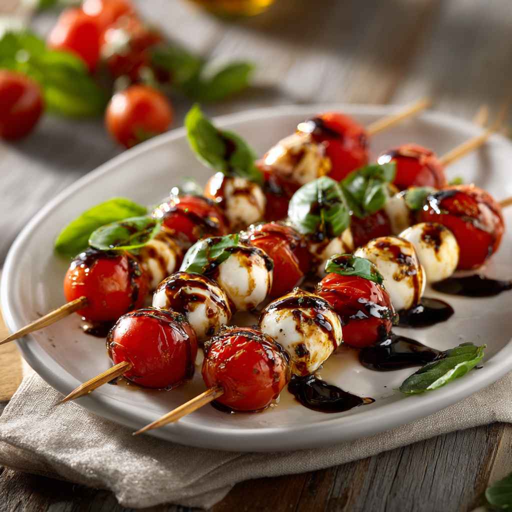 Grilled Caprese Skewers with Balsamic Drizzle