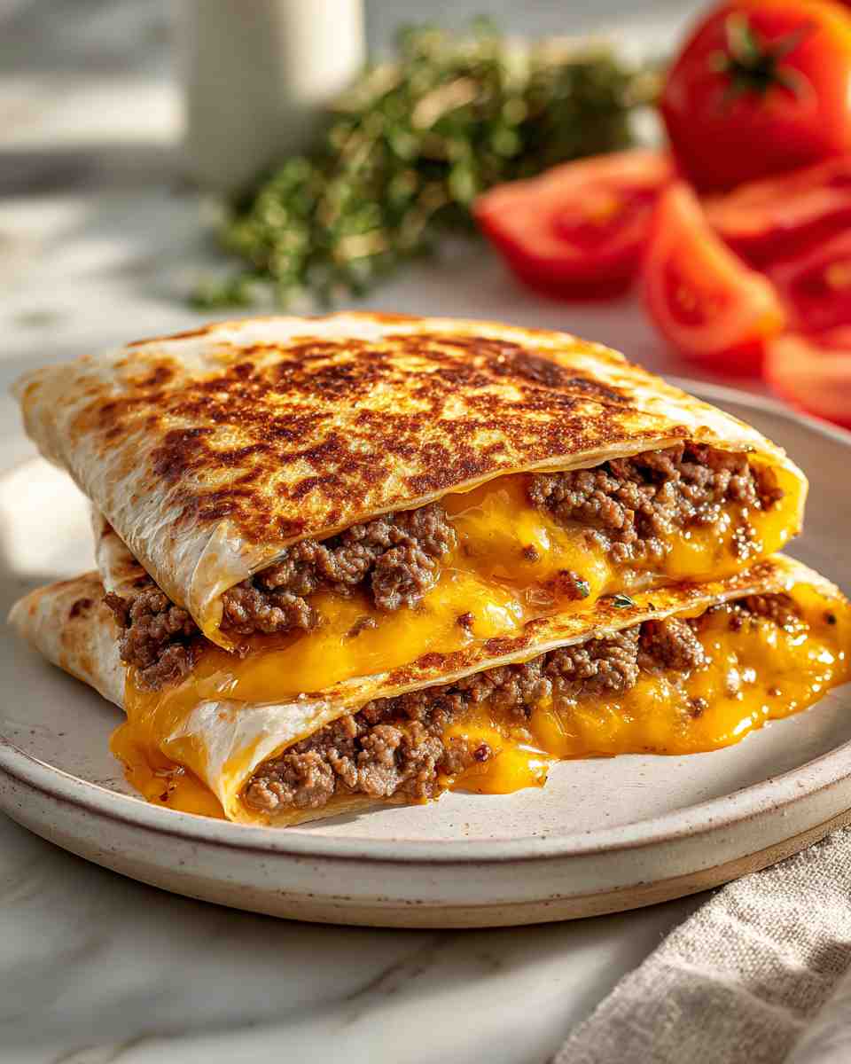 Grilled Cheeseburger Quesadillas