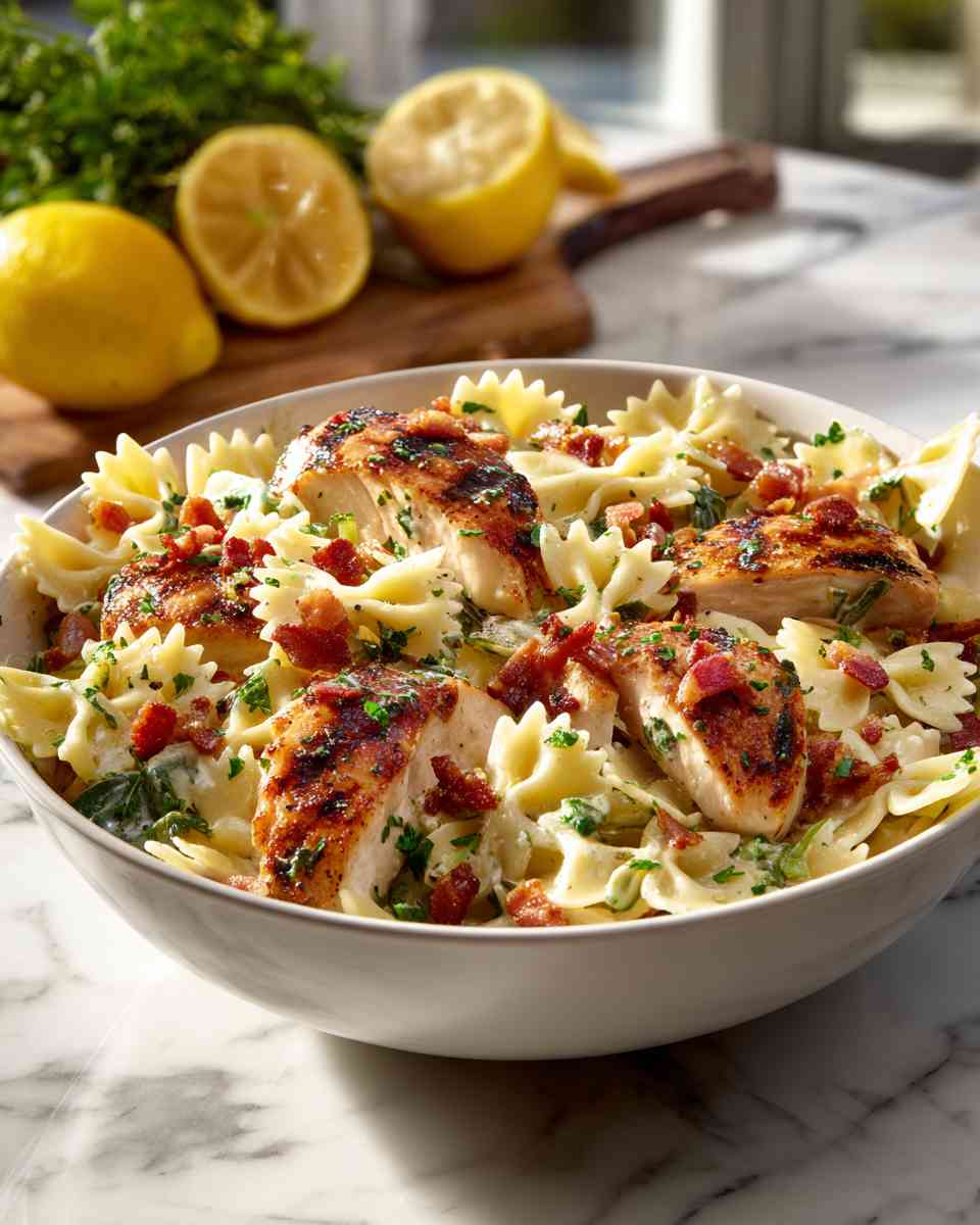 Grilled Chicken and Bacon Bow Tie Pasta Salad