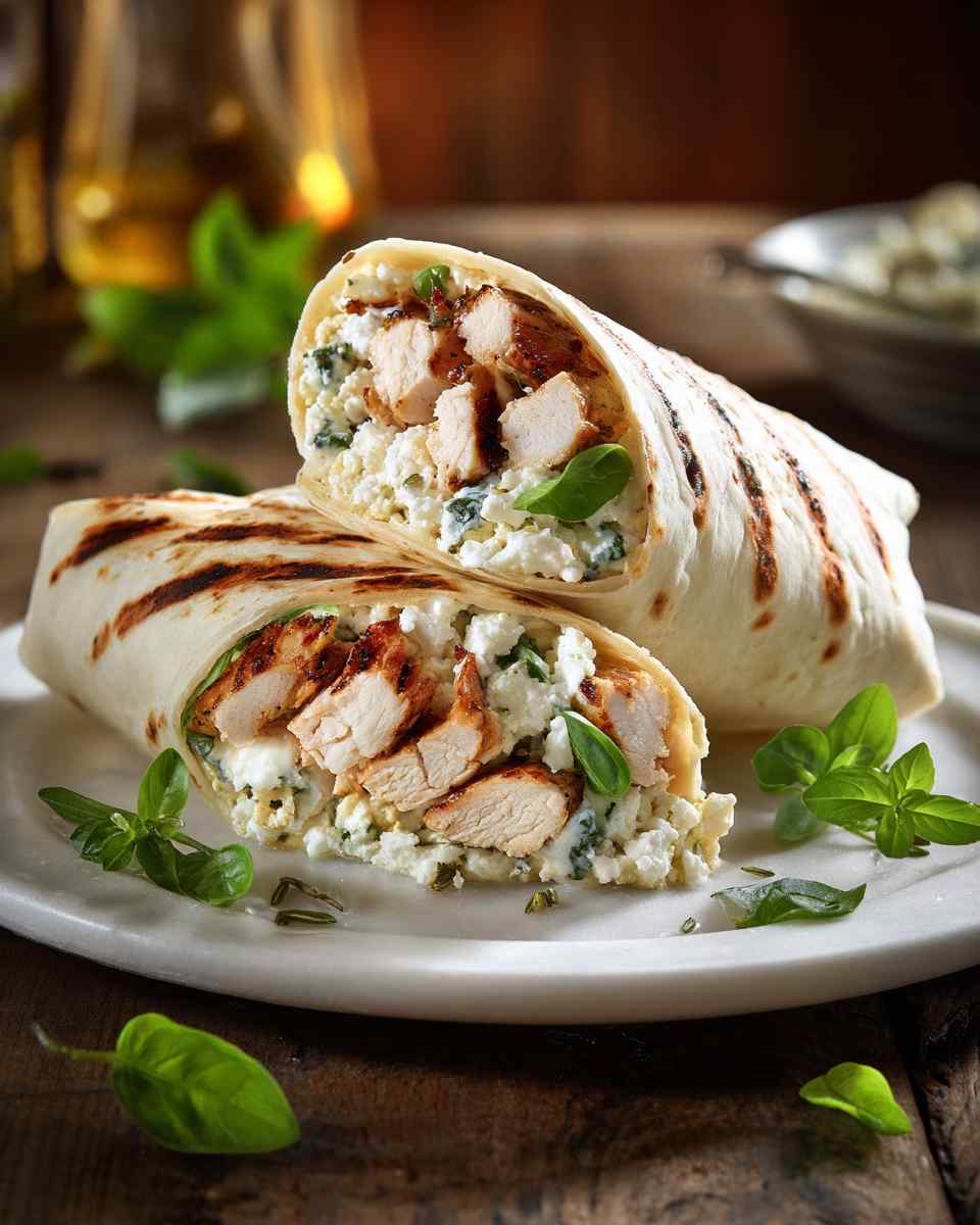 Grilled Chicken and Hummus Wraps