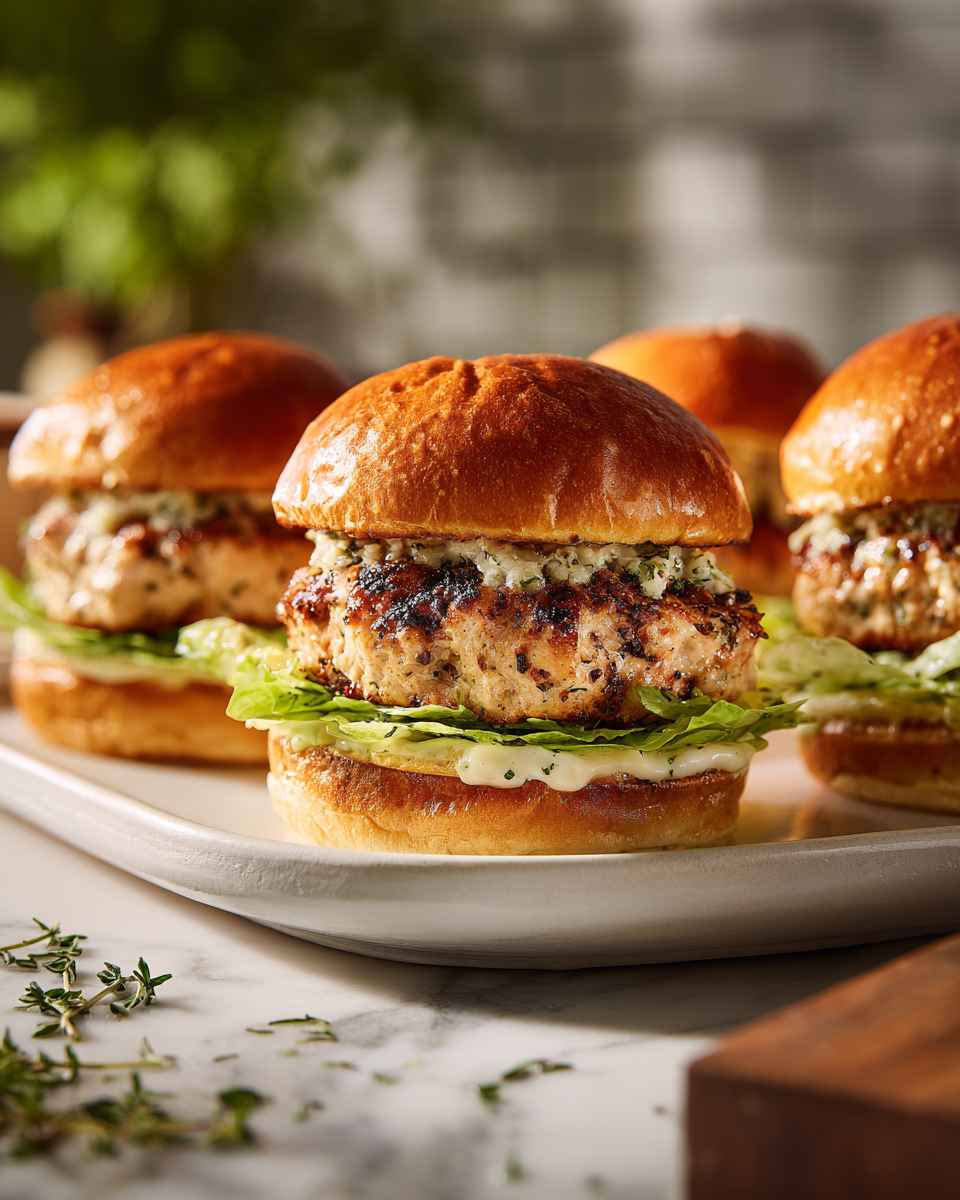 Grilled Chicken Caesar Burgers
