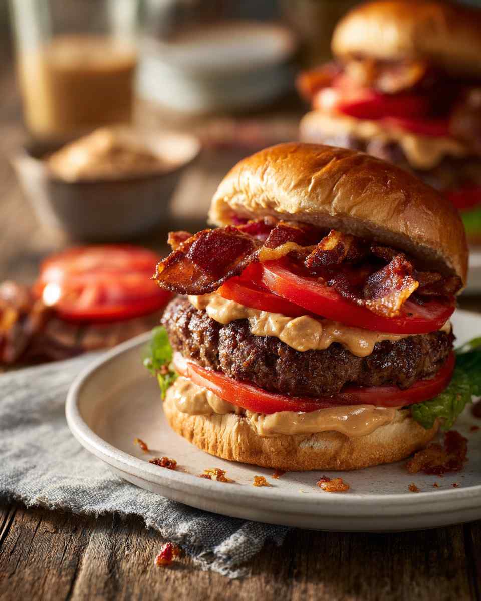 Grilled Peanut Butter and Bacon Burgers