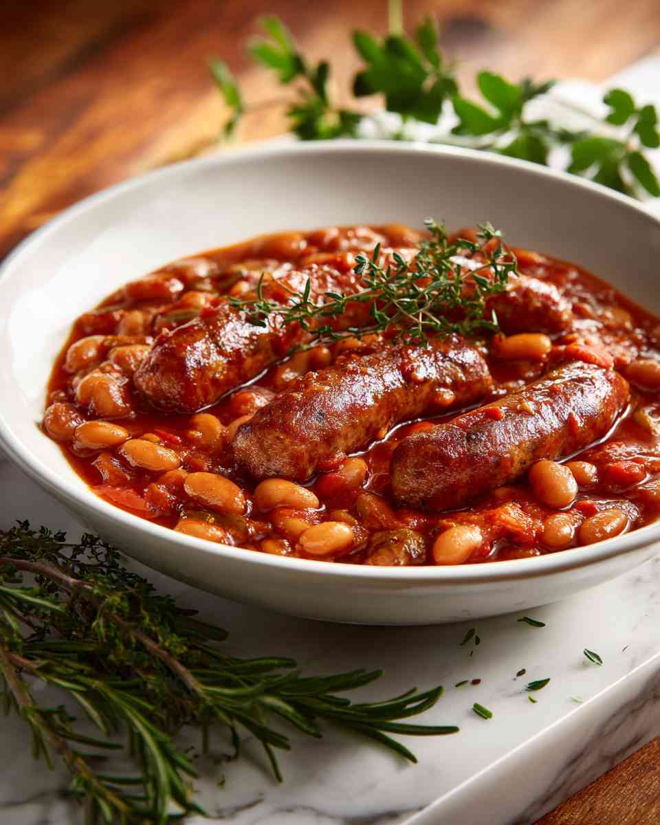 Hearty Baked Beans with Spicy Sausage