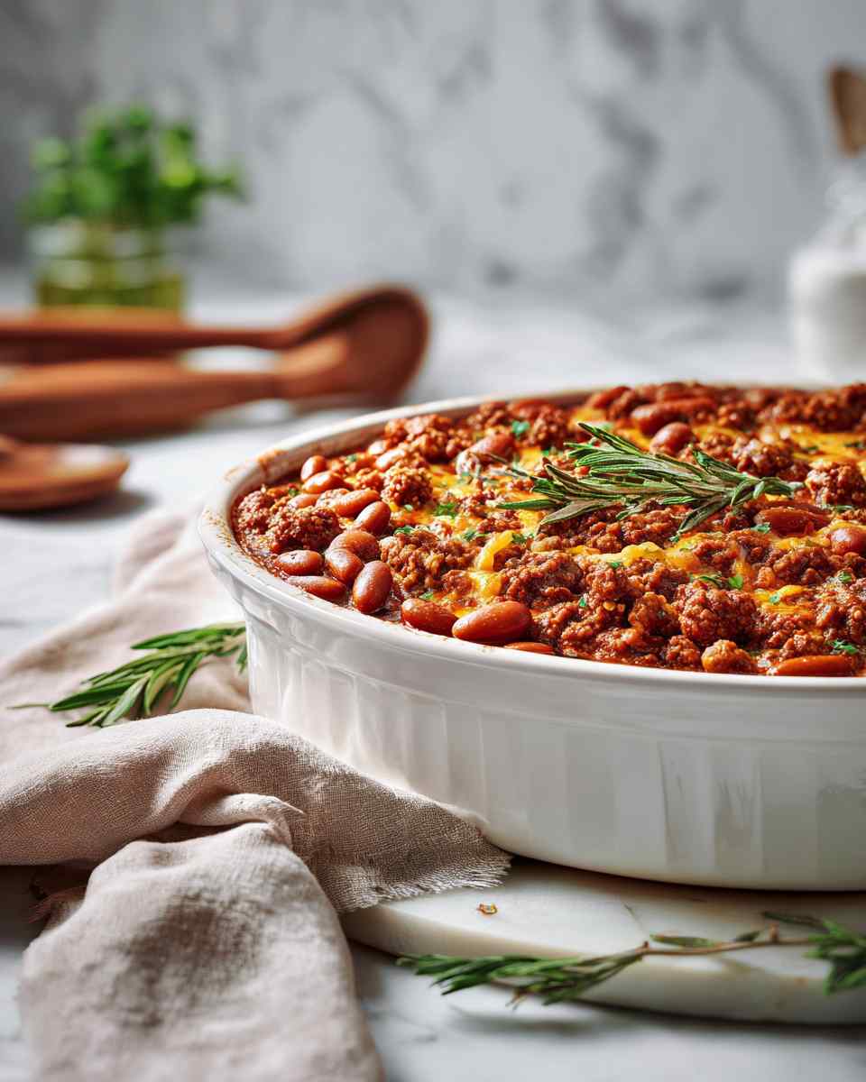 Hearty Baked Beef and Bean Casserole